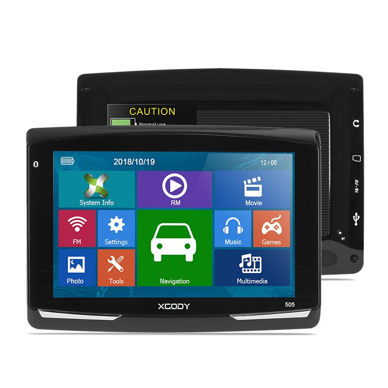 Navegación XGODY 505 GPS para coche 5 pulgadas FM Navitel último mapa de Europa navegador GPS camión navegador automóvil 128M + 8GB: Without Bluetooth