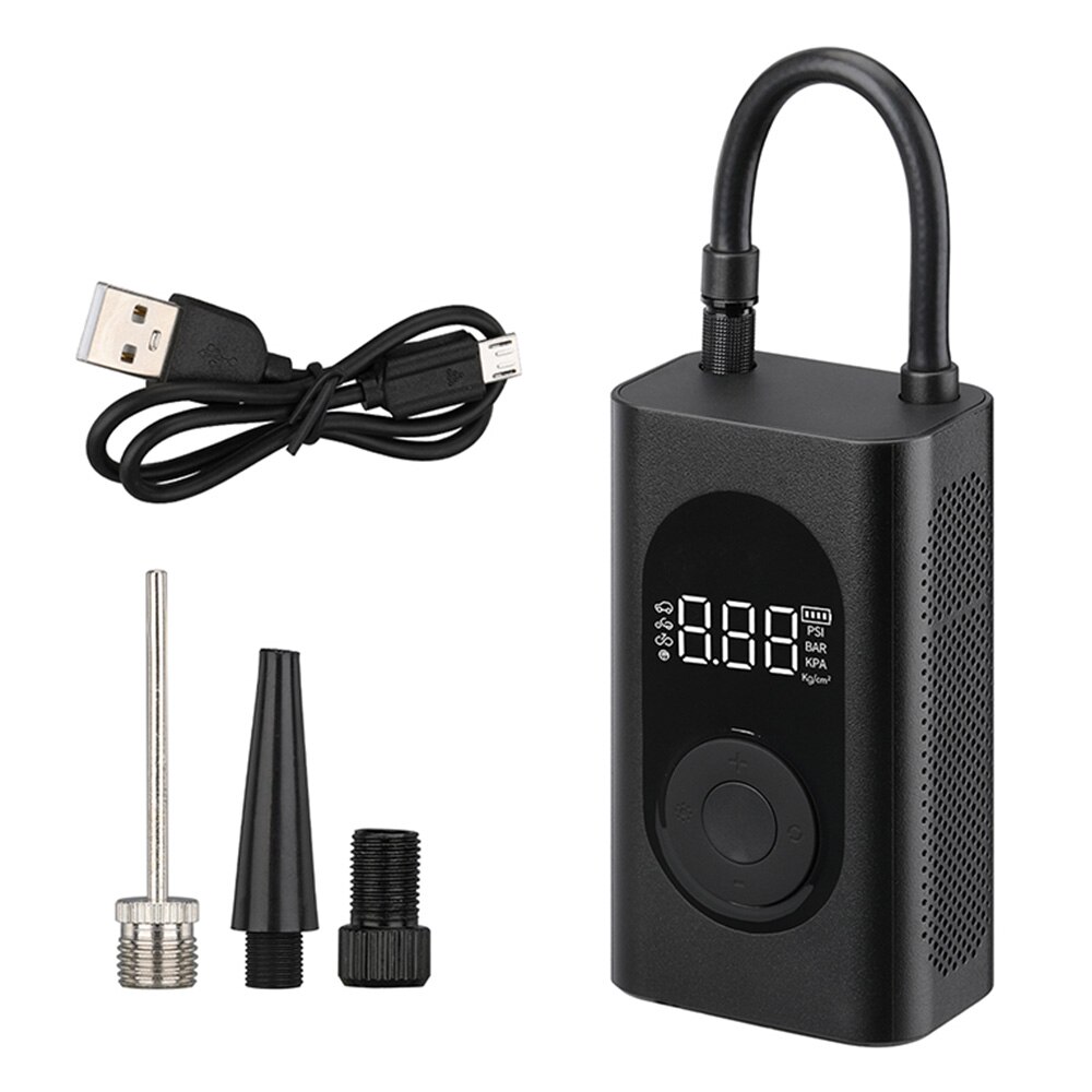 Wiederaufladbare autoluftpumpe mit 150 psi, tragbar, mit led-anzeige und digitaler reifendruckanzeige für fußball, auto, fahrrad und motorrad: Default Title