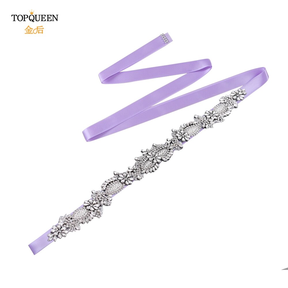 Topqueen  s481 brudekjole bælter og skærper elfenben brudepige kjoler bælte rhinestone beaded bælte brude bælte champagne bælte: Lavendel