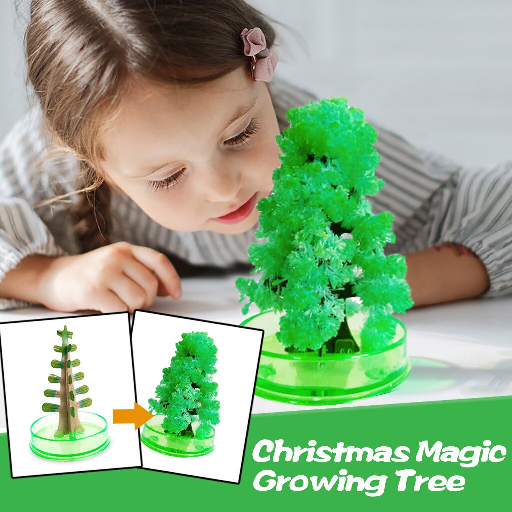 Jul papir papir magisk voksende træ legetøj drenge piger nyhed xmas 10ml papir træ blomst mini juletræ