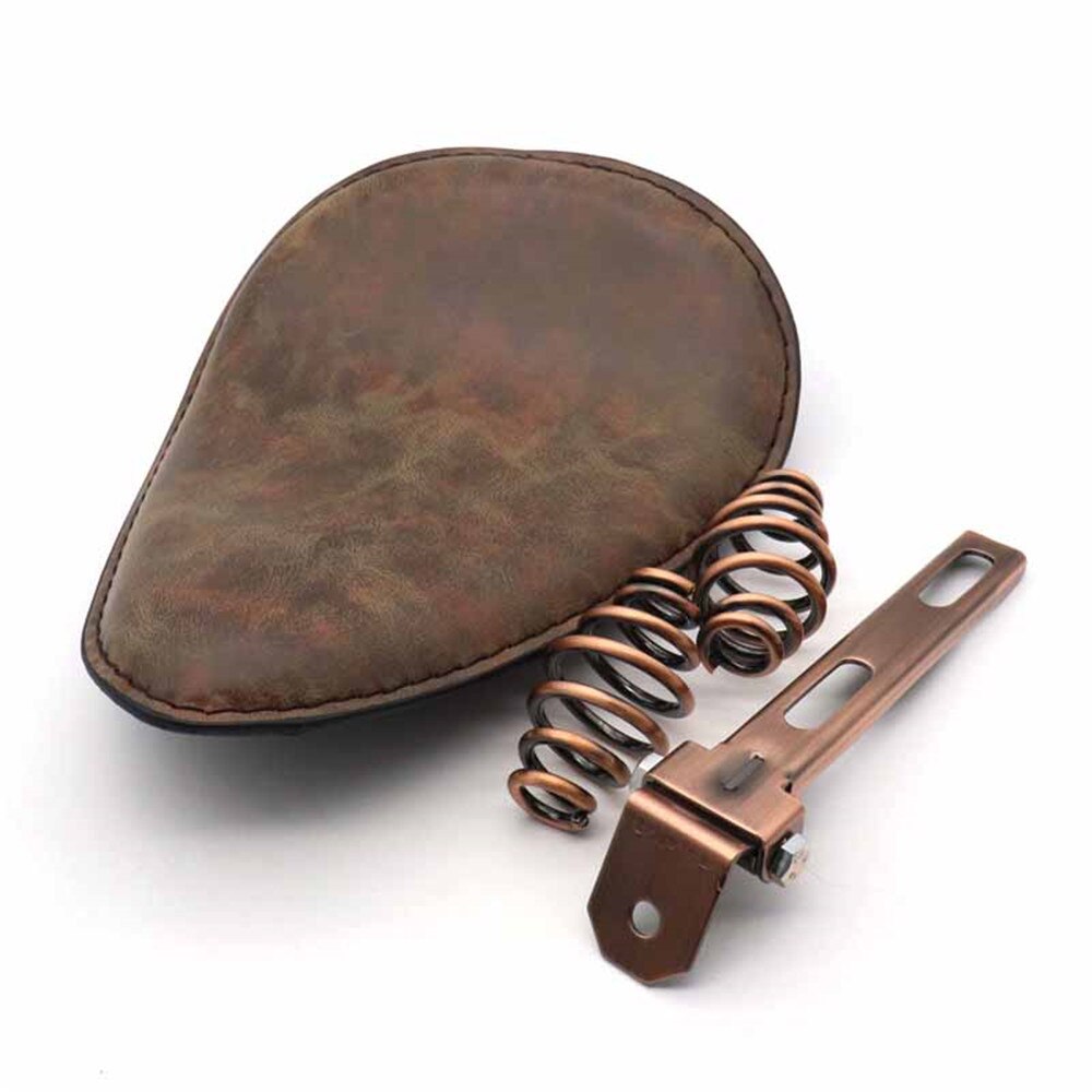 Aangepaste motorfiets pu lederen zadelkussens 3 "veren solo beugelzadel universeel voor harley chopper bobber cafe racer: 13