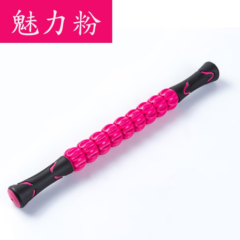 GYM Oefening Roller Been Body Arm Terug Schouder Spier Stimulator Stconvex oppervlak spier massage stok fascia massage stok roller: Roze