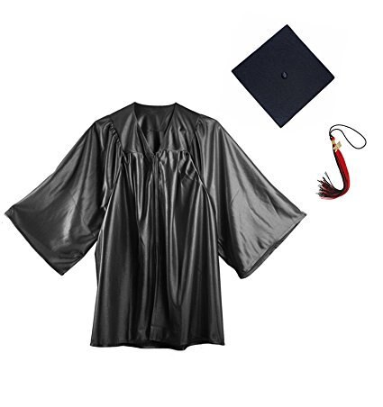 Children Kids Primary Students Graduation Bachelor Gown Boys Girls School Uniform Caps Coat Party Cosplay Costume Set Hat+robe: black / 36