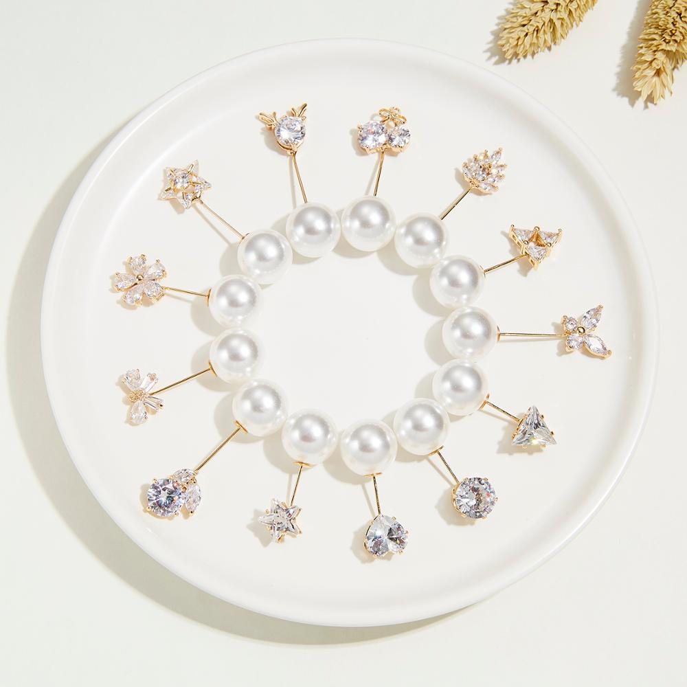 Love Ball Zircon Pearls Beads Antlers Bow Cherry Flowers Leaves Sails Word Pin Brooch Short paragraph Women Dress Jewelry