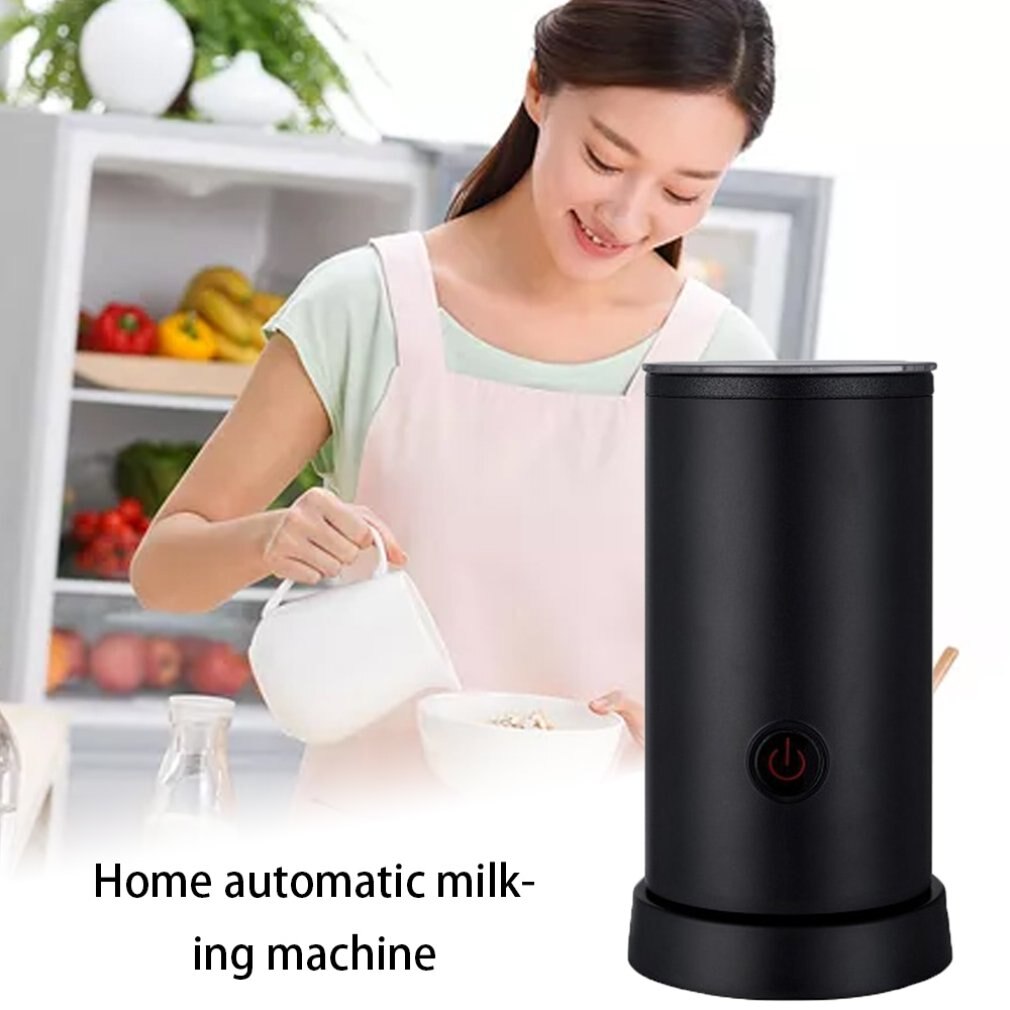 Automatische melkopschuimer, koffieschuimer, zachtschuim, cappuccinomachine, elektrische koffieopschuimer, melkopschuimer: Zwart