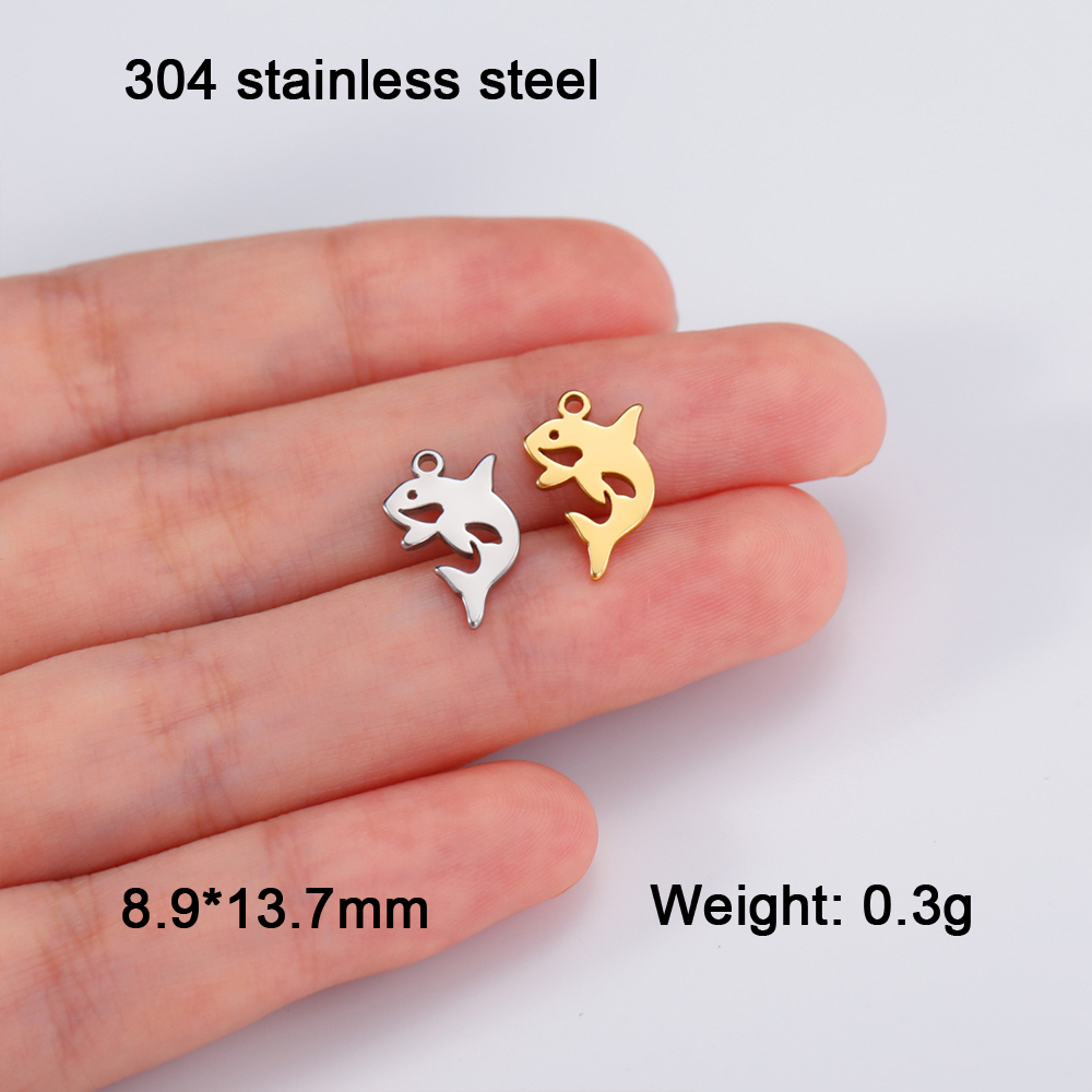 EUEAVAN 5 stks Dier Rvs Charms Kat Vlinder Poot Libel Vissenstaart DIY Hanger Ketting Sieraden Maken Accessoires