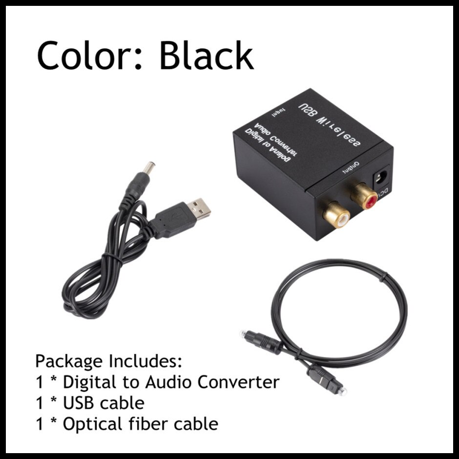 Grwibeou Bluetooth Digital to Analog Audio Converter Adapter Amplifier Decoder Optical Fiber Coaxial Signal to Analog DAC Spdif: Default Title