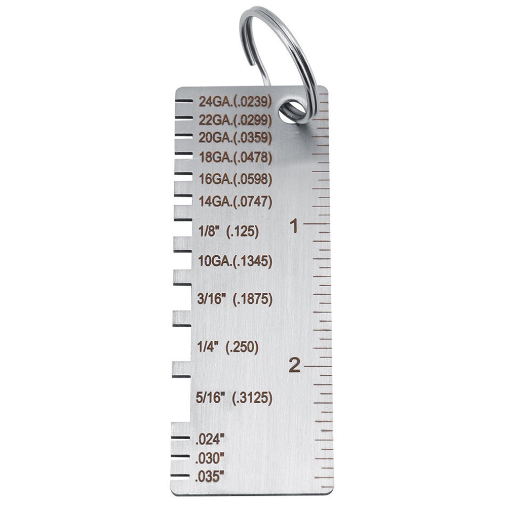 Calibrador de alambre de acero inoxidable, medidor de medición de espesor, placa de soldadura de Metal