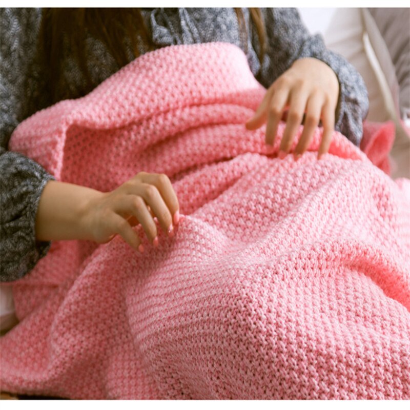 Rose pink Mermaid Tail Blanket Yarn Knitted Handmade Crochet Mermaid Blanket Kids Throw Bed Wrap Super Soft Sleeping Bed Blanket