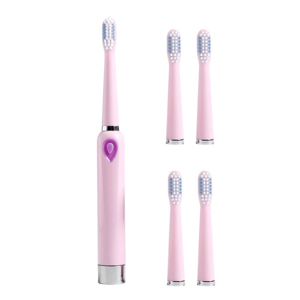 Electric Toothbrush Adult Household Intelligent Ultrasonic Waterproof Soft Fur Toothbrush Waterproof: Pink Type5