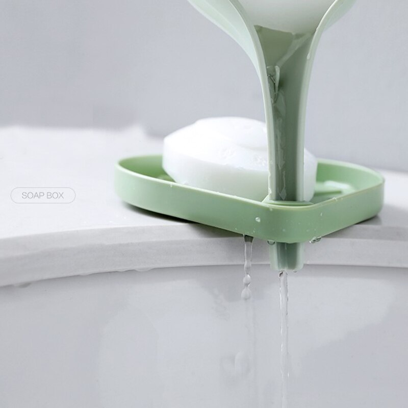 Porta sapone Doccia Scatola Di Immagazzinaggio di Sapone Accessori per il Bagno di Scarico Vassoio Cremagliera Pugno libero di Drenaggio Scatola di Plastica pasta Mensola A Muro Foglia