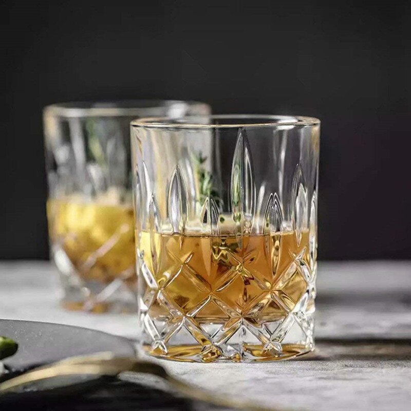 1/2/4/6Pcs Vintage Whiskey Glasses Bourbon Glass Ultra-Clear Layer Vodka Bourbon Cocktail Scottish Glass Bar