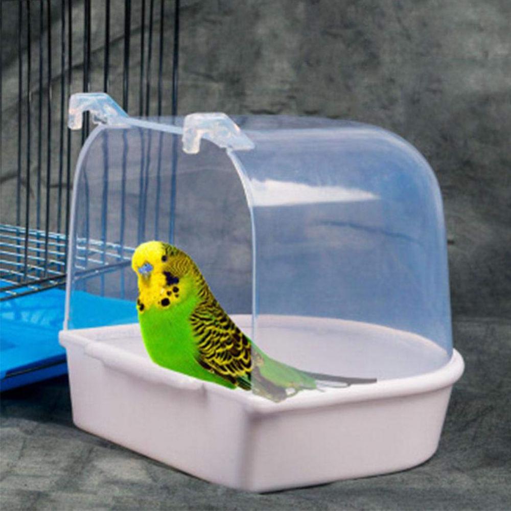 50%HOTPet Bird Parrot Transparent Bathing Tub Bathtub Shower Box Hanging Cage Decor