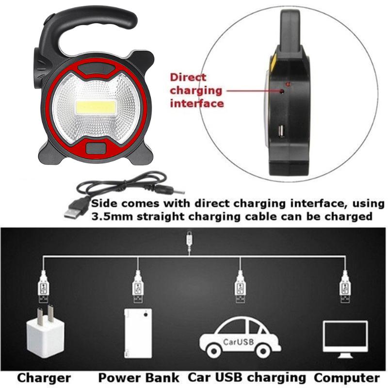 Draagbare Cob Werk Lamp Led Lantaarn Waterdicht Emergency Spotlight Zoeklicht Mini Handheld Zaklamp Camping Nachtlampje