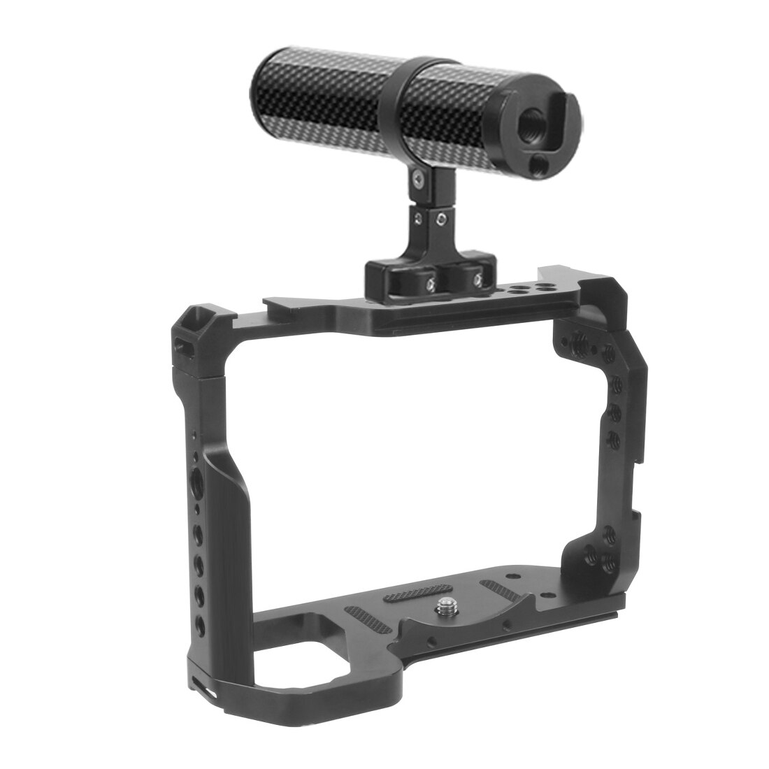 CNC A73 A9 Camera Cage Rig w Top Handle Grip Tripod Mount for Sony A7RIII A7III A7MIII Cooling Bracket a7iii a7r3 a7m3 Extension: Combo F Carbon Grip