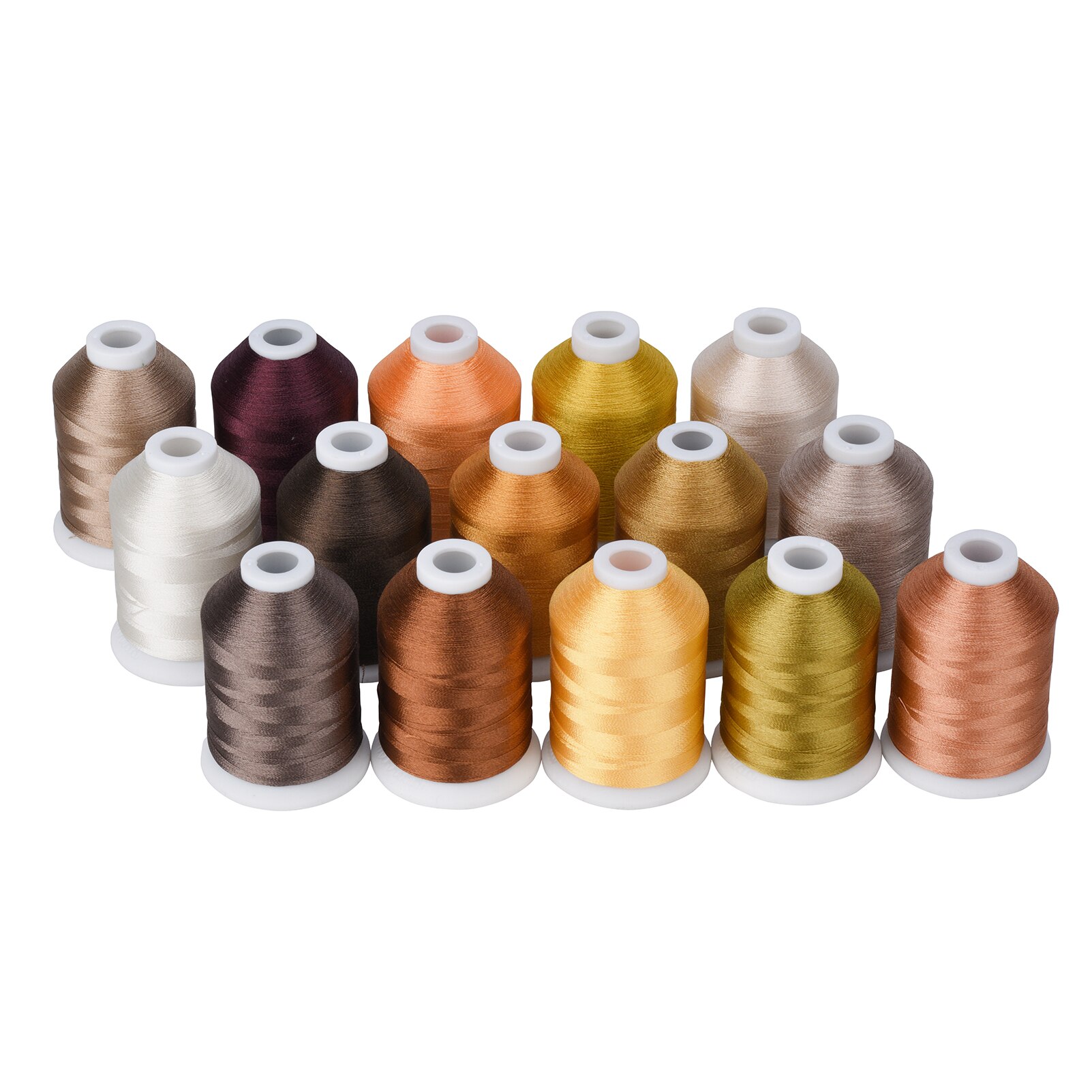 Simthread Embroidery Machine Threads 15 Options 15 Colors Set Polyester 40WT 120D Thread For Embroidery Machine Sewing Machine: brown