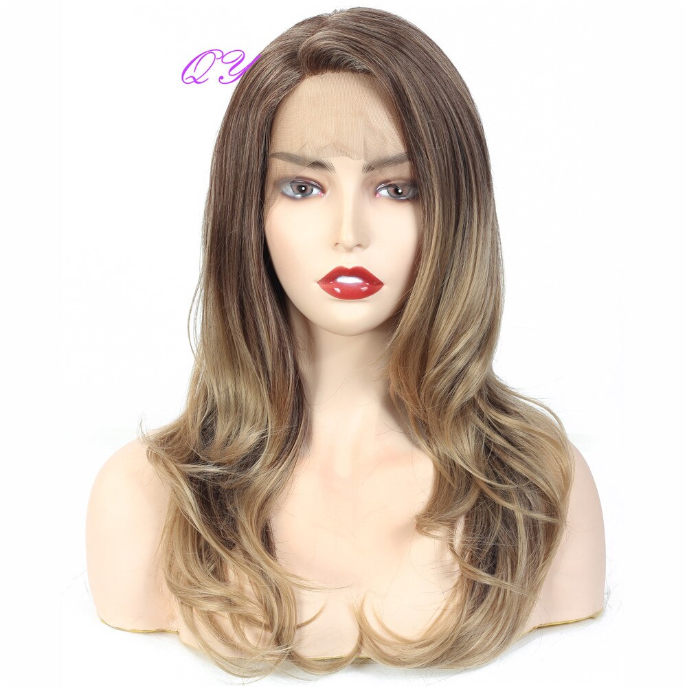 Synthetic Lace Women Wigs Long Natural Brown Ombre Linen for Women's Hair Wigs Hairstyle Daily Wear Woman Wig: 8