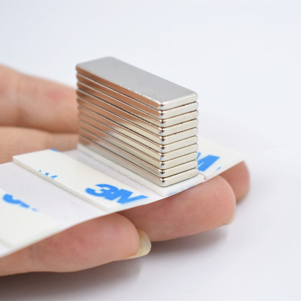 5/10pcs Neodymium magnet rectangle strong magnet Double-sided tape with 3M self - adhesive N35 fridge permanent magnetic Block