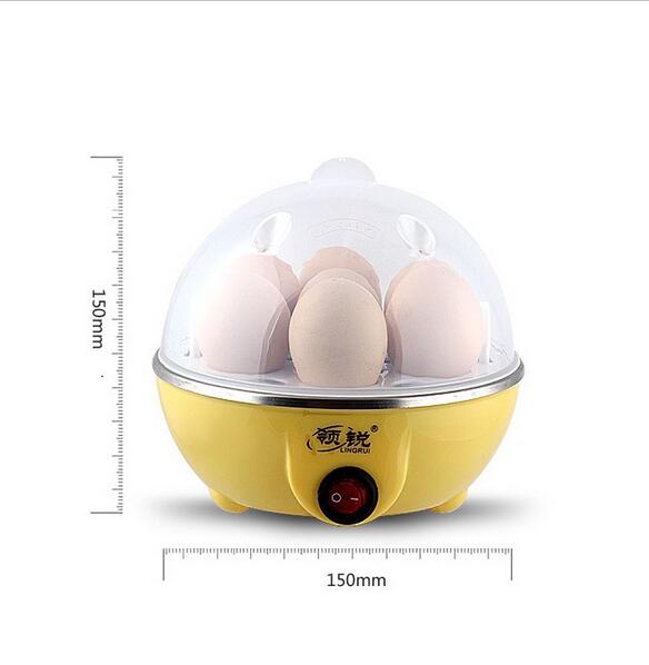 Multi funktion hurtig elektrisk æg komfur 7 æg kapacitet hurtig æg kedel damper automatisk slukket: Gul
