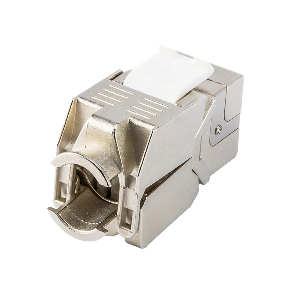 RJ45 Female Connector Cat5e Cat6 Cat6A Network Toolless Keystone Module Full Shielded RJ 45 Socket To LSA Toolfree Termination