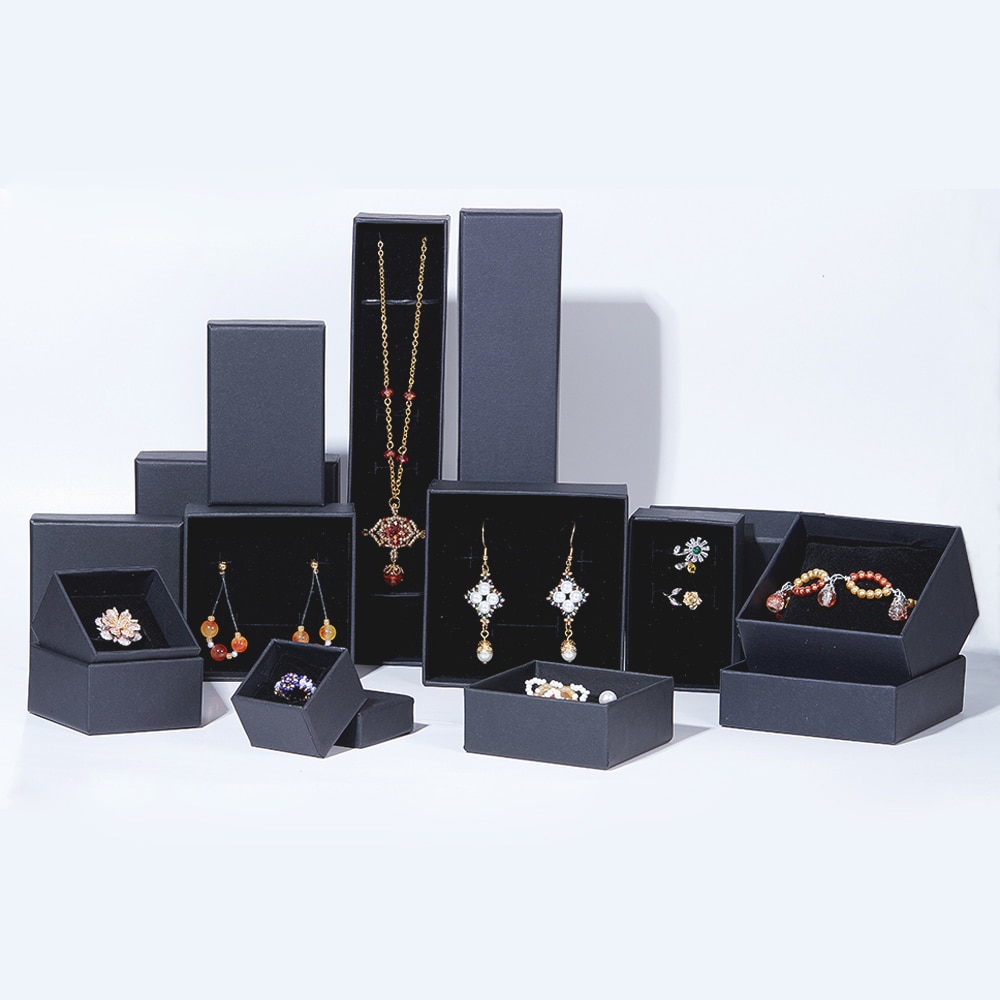 Cardboard Jewelry Boxes Set Storage Display Boxes For Necklaces Bracelets Earrings Rings Necklace Square Rectangle