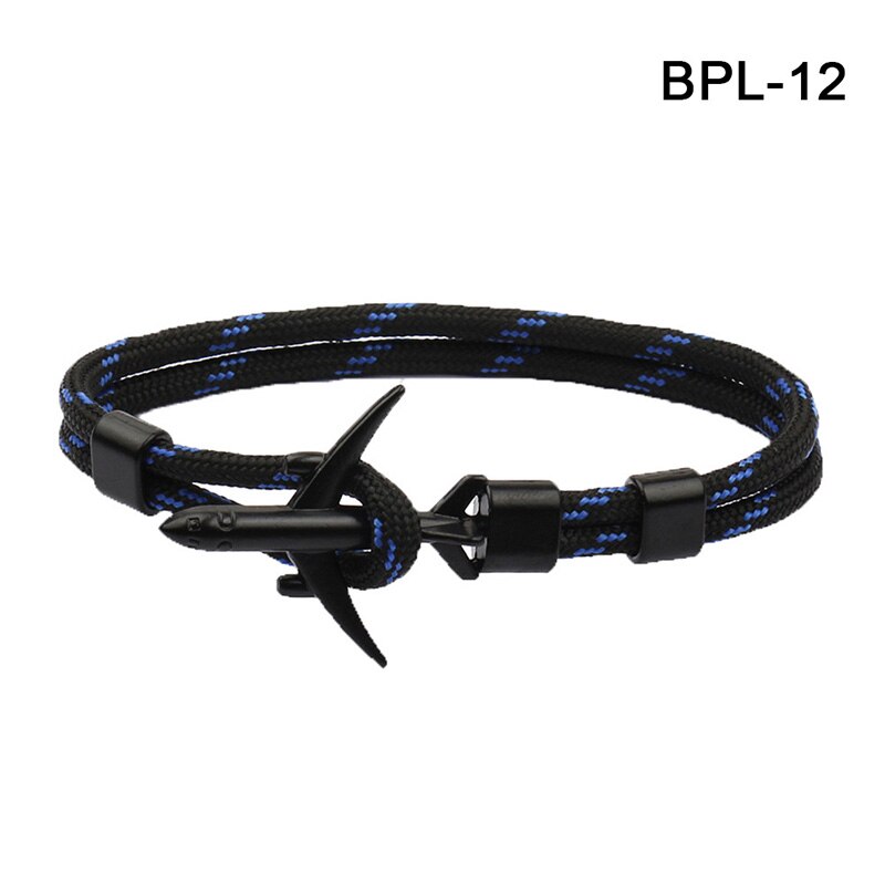 Airplane Anchor Bracelet Men Polyester Wrist Rope Bracelet Sport Jewelry BMF88
