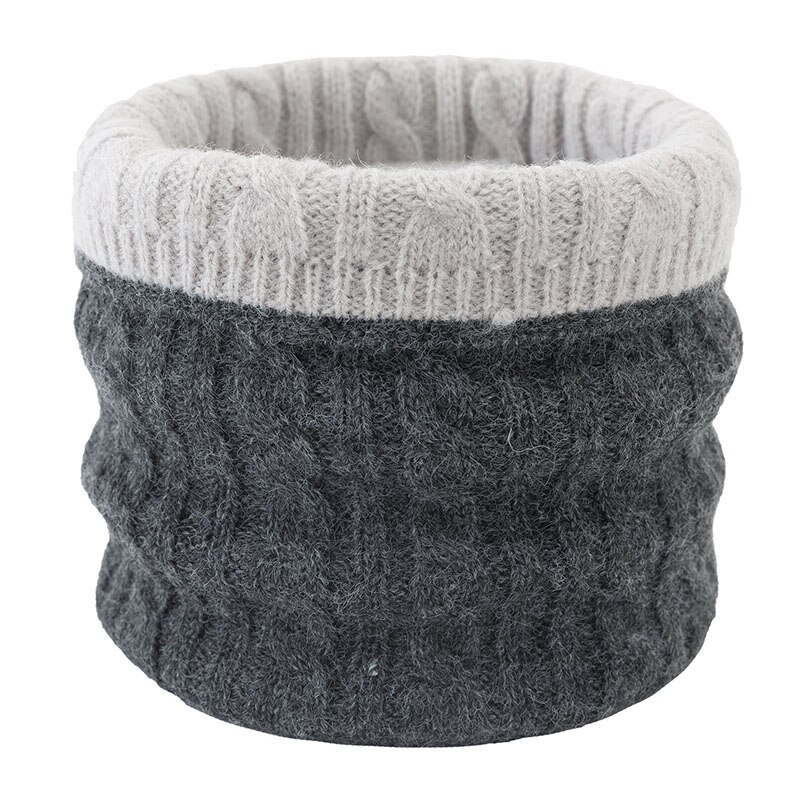 Unisex Winter Scarf Women Solid Color Warmer Ring Scarves Men Casual Outdoor Cycling Warm Neck Collars Scarf: Gray 1