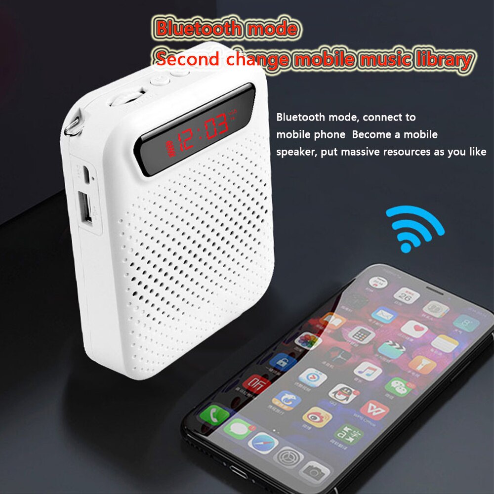 Teaching Bluetooth Card Speaker Amplifier Stall Night Market Bazaar Wireless Headset Teacher Amplifier Singing Opera Machine