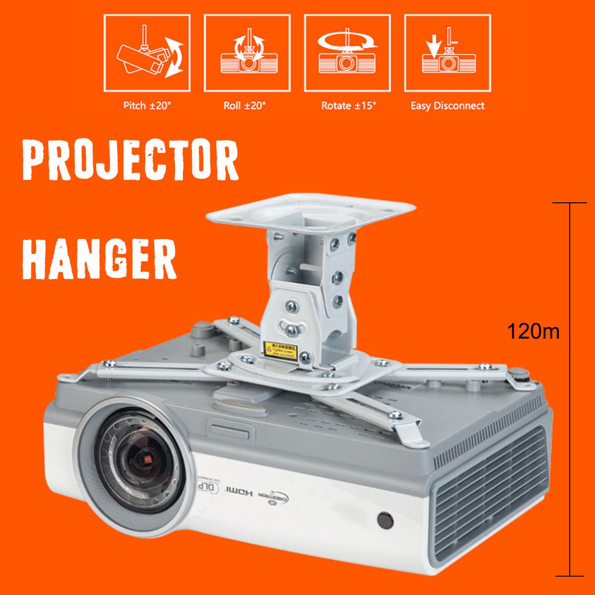 Universal Adjustable Extendable Projector Bracket Ceiling Mount Wall Bracket Loading 13.5KG Roof Projector Holder For Proyector