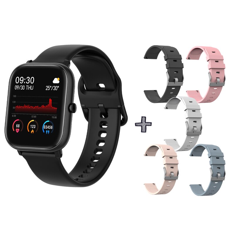 Original MoreFit P8 SE montre intelligente pour hommes femmes moniteur de fréquence cardiaque étanche pleine touche Smartwatch VS Y68 P8 W26 Smartwatch: With 5pcs watchband