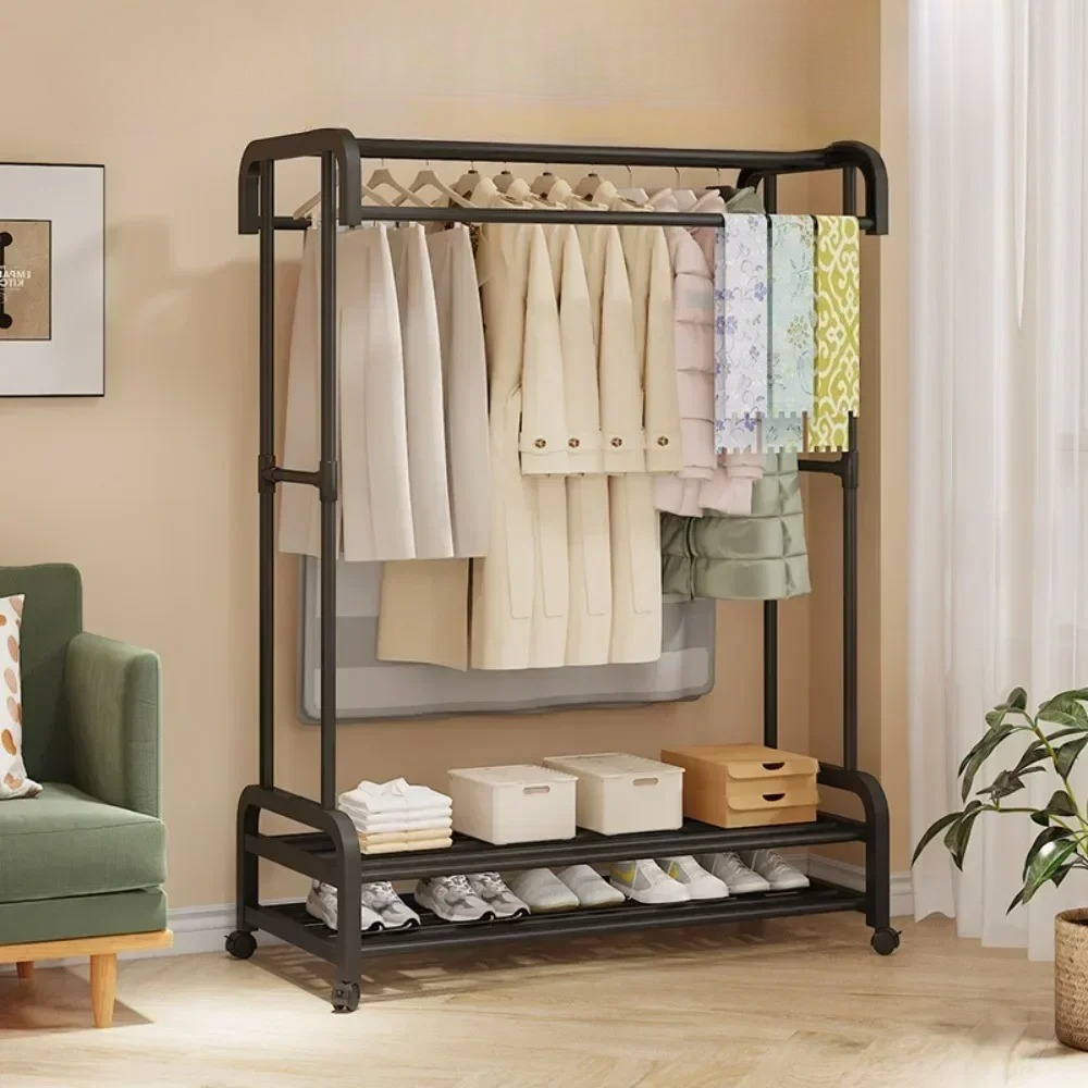 Kledingrek Grote kleerhanger Eenvoudig meerlaags droogrek Vloerdrogen Multifunctioneel opbergrek voor kleding en hoeden