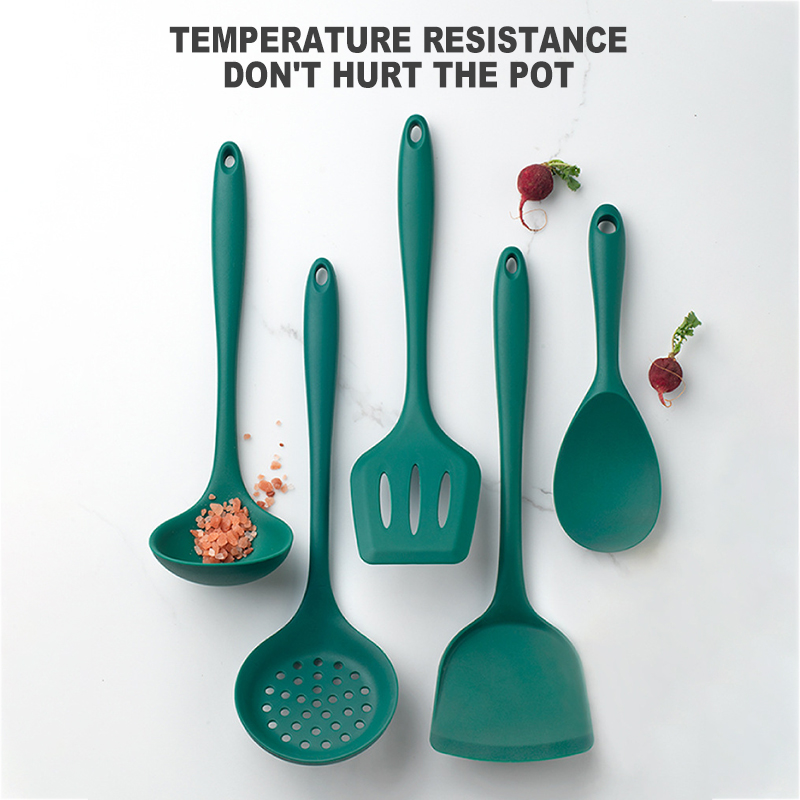 Long Handle Non-stick Kitchen Cookware Spatula Set Colander Spoon Safe Food Grade Silicone Spatula Kitchenware Kitchen Gadgets