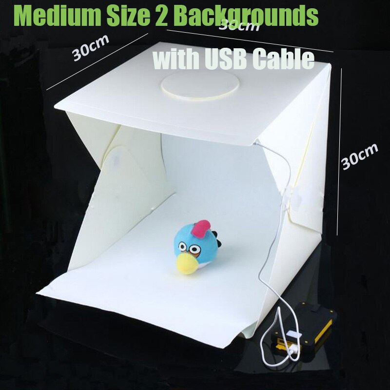 Caixa de luz 30*30cm portátil softbox studio foto led lightbox com 3 cores de fundo para a fotografia de mesa luzes led: 30CM-Simple