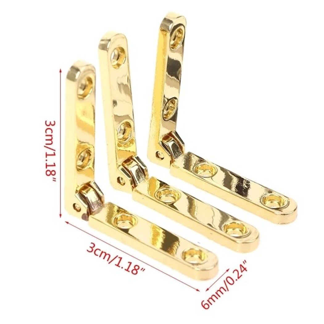 10Pcs Wooden Box Accessories Jewelry Box Hinge Zinc Alloy Seven-Letter Hinge Screw Jewellery Case Cabinet Furniture Hardware