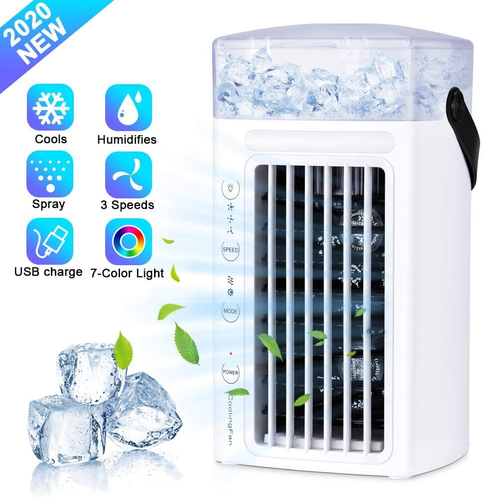 Portable Mini Air Conditioner Fan Personal Space Cooler Air ConditioneR Personal Air Cooler Mini Air Purifier Compact Evapora #Z: Default Title