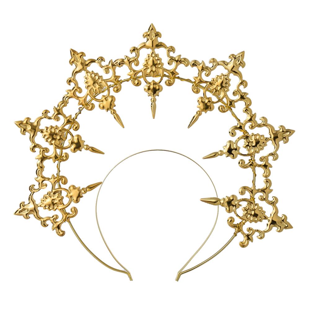 Lolita gótica-Diadema con de Rosa Negra, alas de demonio de plumas, diosa, Halo de sol, corona, Tiara barroca Vintage María
