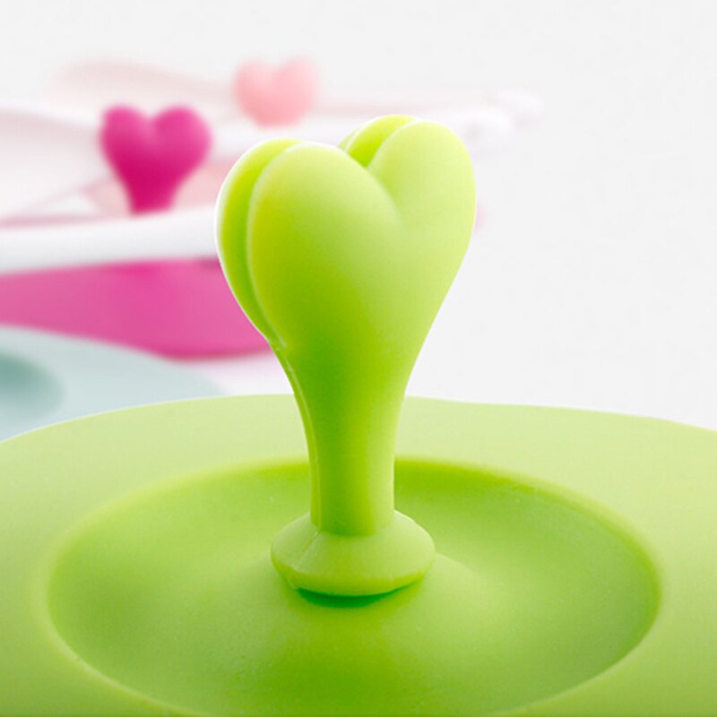 1 sztuk śliczne w kształcie serca może klip łyżka pokrywka na kubek 10.5 cm silikonowa pieczątka pyłoszczelna pokrywa szklana ceramiczna kubek z tworzywa sztucznego