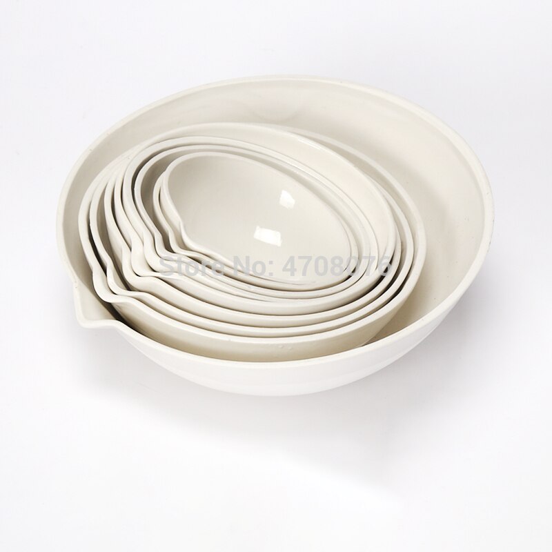 100 ml 3 stks/pak Porselein indampschaal met uitloop ronde bodem Pan verdamping Lab voor wetenschappelijke experimenten dia