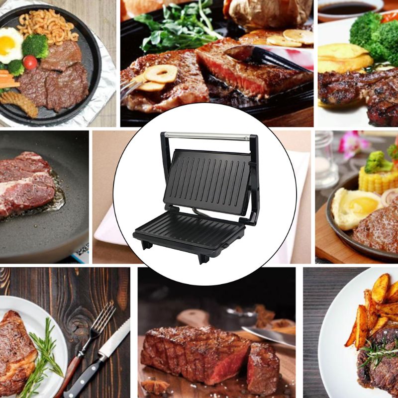 Parrilla eléctrica antiadherente para hacer carne, máquina de desayuno doméstica sin humo, 95AC, enchufe europeo