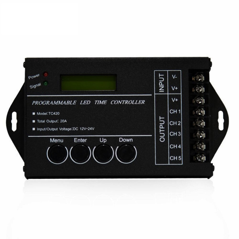 Controlador regulador LED RGB programable con tiempo de TC420 DC12V/24V 5 canales de salida Total 20A ánodo común programable