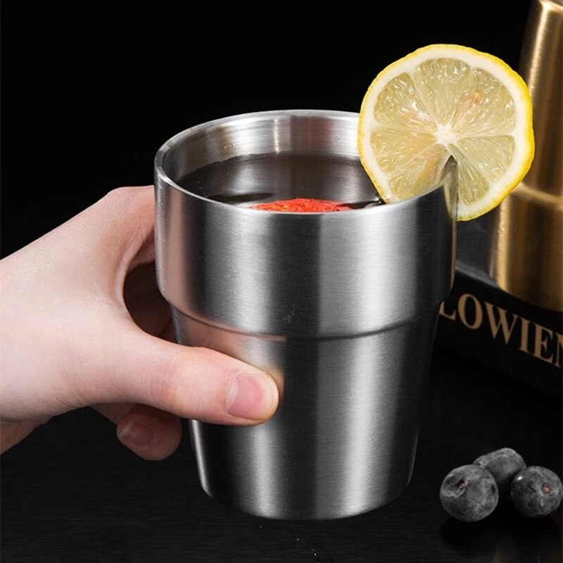 Taza irrompible e irrompible para beber cerveza, café, té, aislamiento Anti escaldado, taza de agua de acero inoxidable, tazas para niños