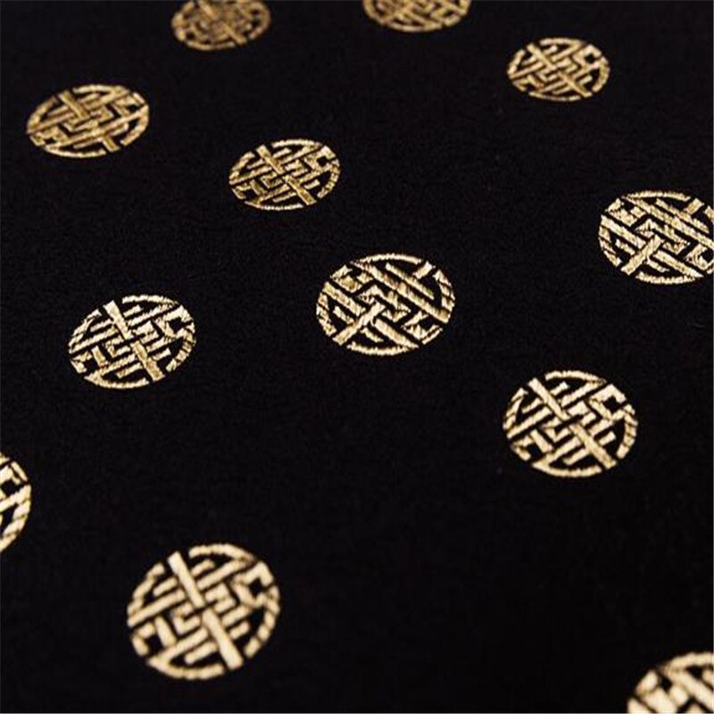 Jacquard tela en poliéster brocado chino tradicional significado tela para hacer hermosa billetera: 6 black gold