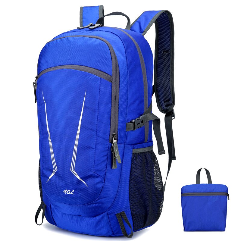 40L Foldable Backpack, sport Camping Climbing Multifuction Bag, Outdoor Waterproof Portable Backpack, Ultralight Large Softback: Royal blue