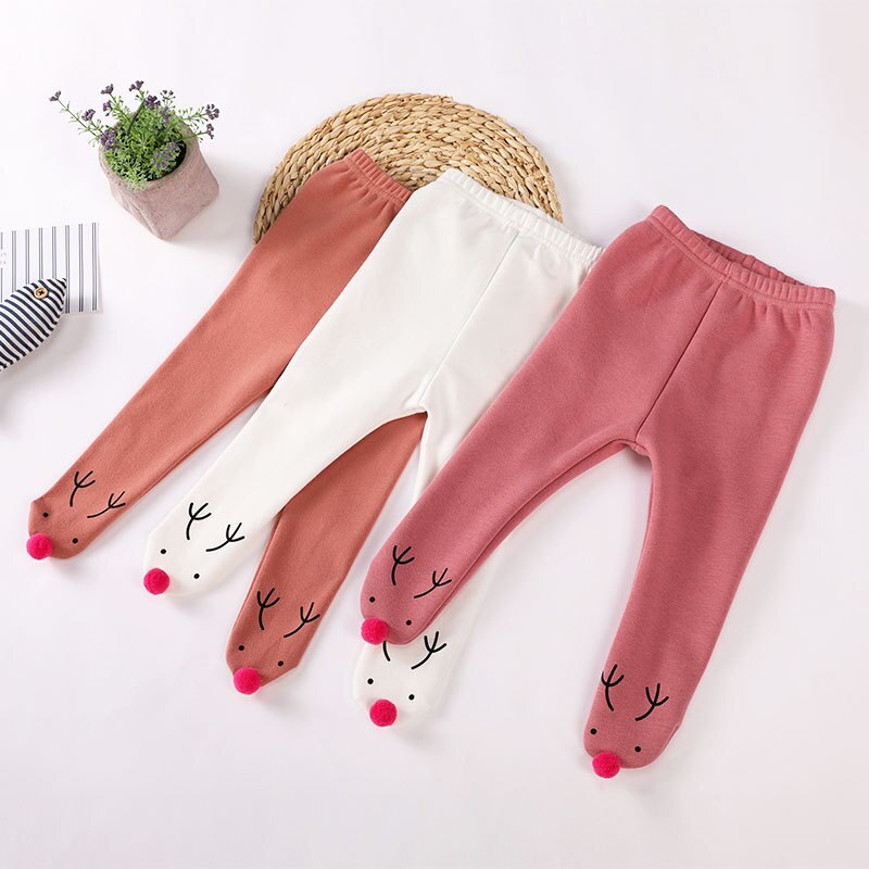 Warm Pants Baby Kids Boys Girls Halloween Leggings Children Autumn Winter Cotton Cute Pants Clothes 0-2 T