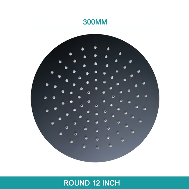 Badkamer Overhead Muur Plafond Gemonteerde Douche-Arm Top Hoofd Douche Mat Zwart Neerslag Badkamer Grote Vierkante Ronde Ovale Ovale