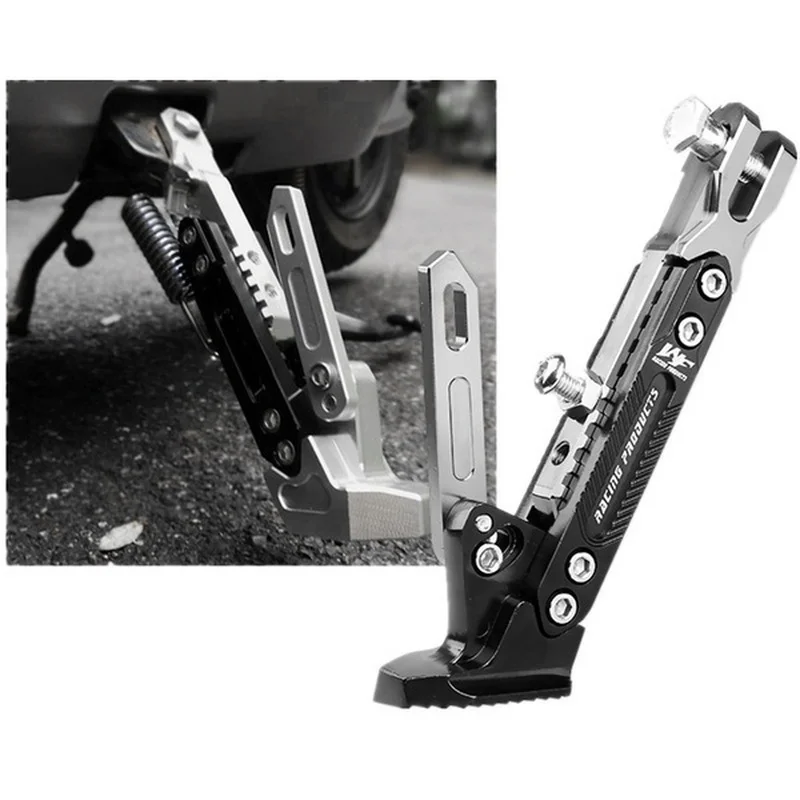 Soporte lateral de pie ajustable para motocicleta eléctrica, soporte de estacionamiento, accesorios de motocicleta, soporte lateral estable