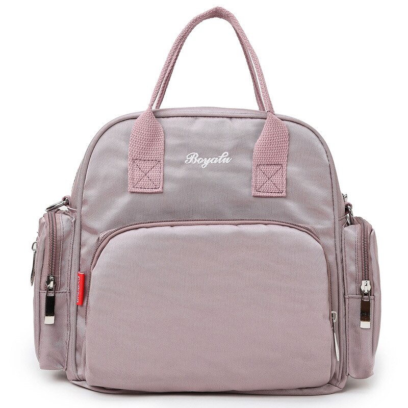Luiertas Kleine Aantal Multi-Functionele Stijl Mother 'S Tas Hand Lichtgewicht Rugzak Schouder Luiertas: Flesh Color Simple