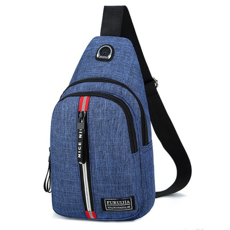 Neue Männer Reise Business Brust Tasche Burglarproof Schulter Tasche Holster Anti Theft Sicherheit Strap Leinwand Umhängetaschen: blue chest bag