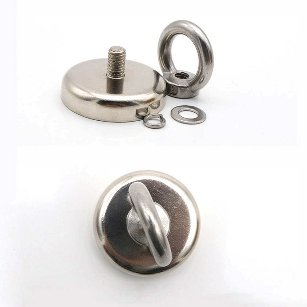 Super Powerful Hole Circular Ring Salvage Magnet Permanent Neodymium Hook Magnet Deap Sea Salvage Equipments D36mm 29kg D32
