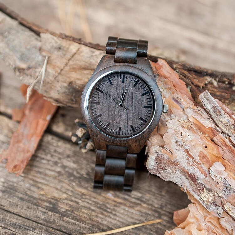 REDEAR Handgemaakte Zwarte Sandelhout Horloges minnaar Horloges Cool Natuur Hout Quartz Automatische Horloge in Box Om Vrouwen: Default Title